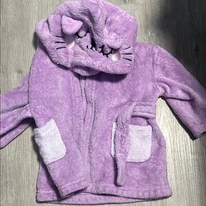 4/$20 George Purple Hooded Plush house coat 6-12M